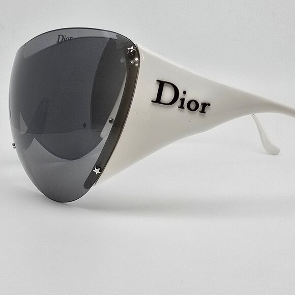 Christian Dior Ski 1 9A5 White Frame Grey Lens Sunglasses w/ Case Italy 141mm - Picture 4 of 12